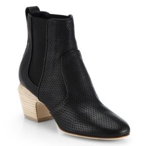 Fendi Perforated Leather Ankle Boots